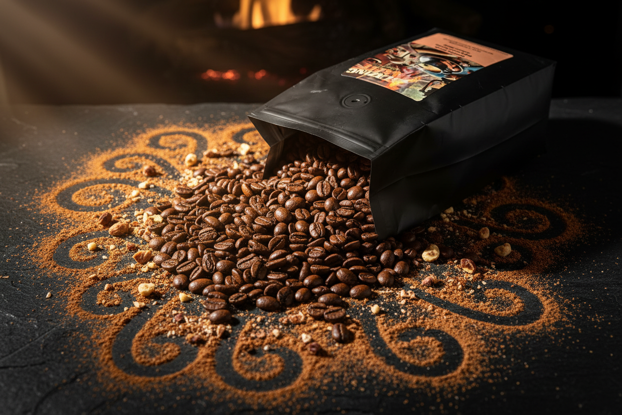 Blazing Hazel Coffee Beans Close-up