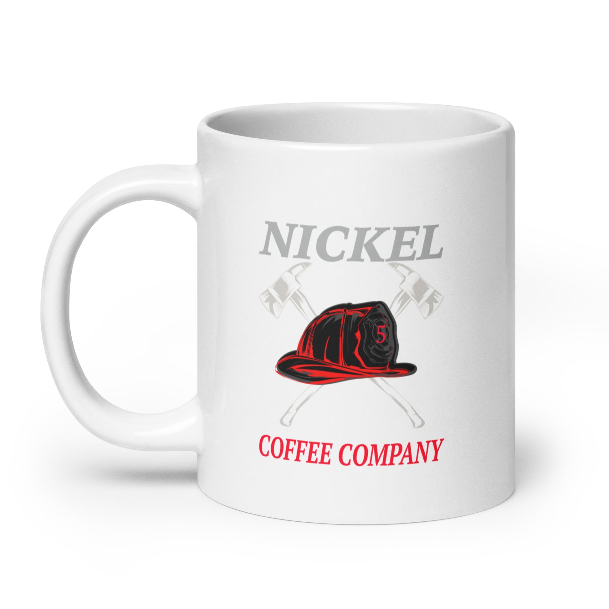 White Glossy 20oz Mug – Nickel Coffee Company